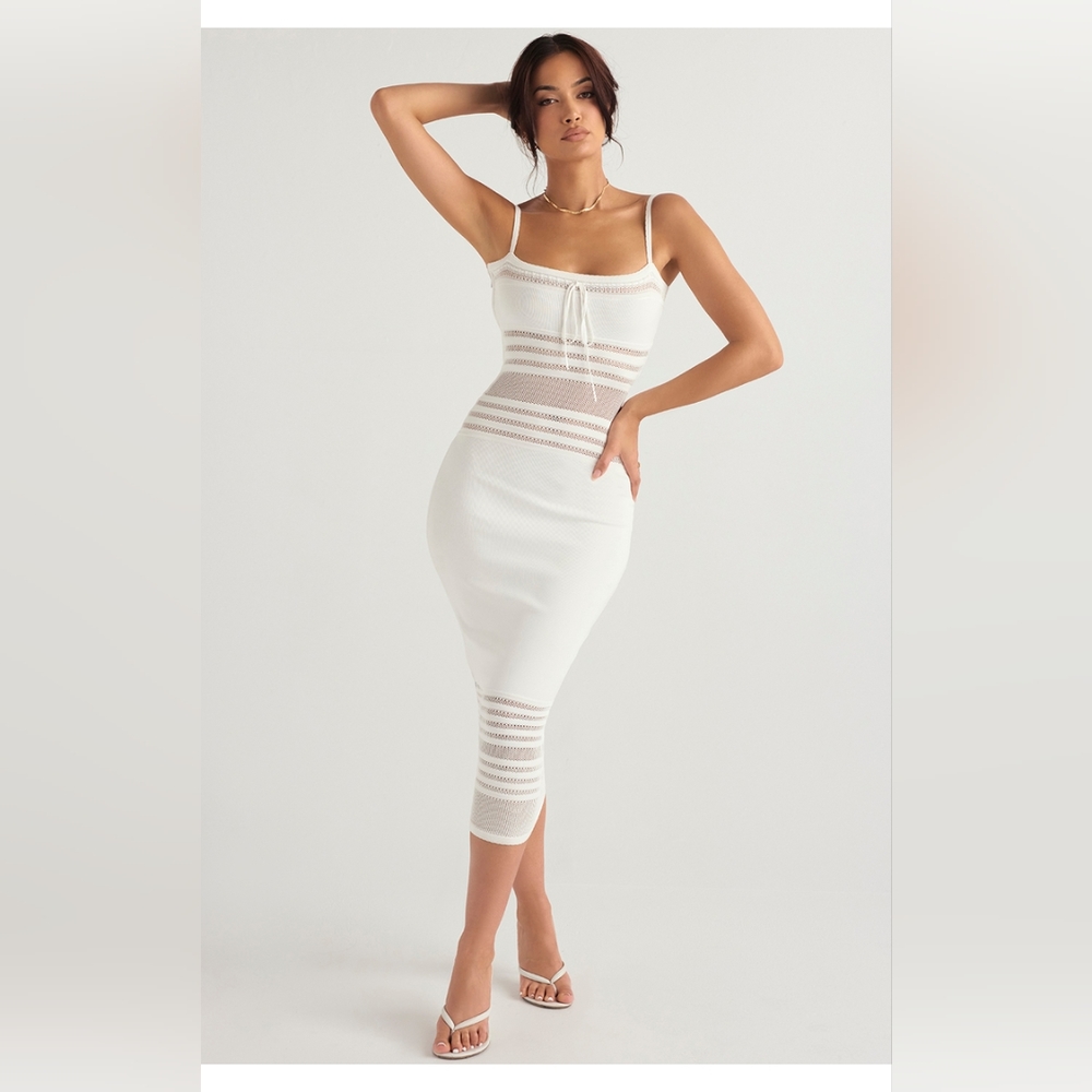 House of CB White and Cream Midi Dress